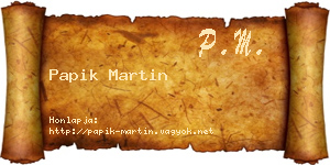 Papik Martin névjegykártya