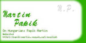 martin papik business card